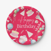 Happy Birthday Papieren Bordje (Voorkant)