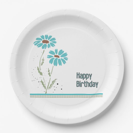 Happy Birthday Papieren Bordje (Voorkant)
