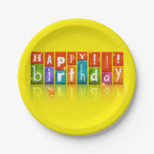Happy Birthday Papieren Bordje (Voorkant)