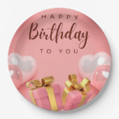 Happy Birthday Papieren Bordje (Voorkant)