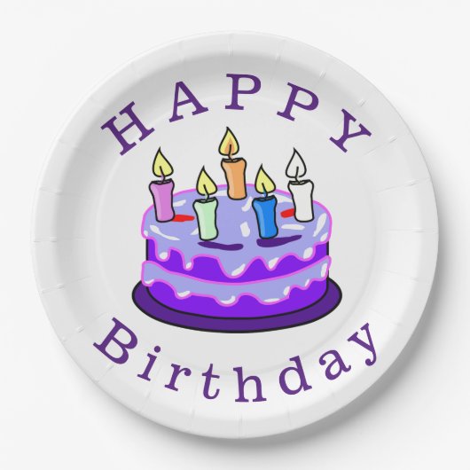 Happy Birthday Papieren Bordje (Voorkant)