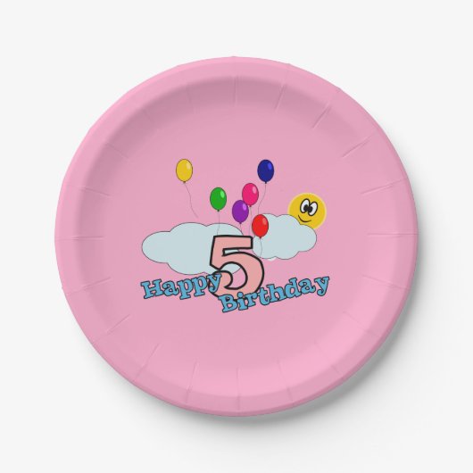 Happy Birthday Papieren Bordje (Voorkant)