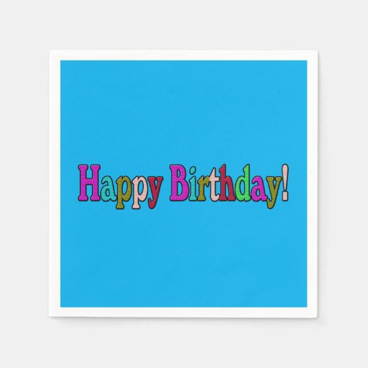 Happy Birthday" Papieren servet – Leuke feestdecor (Voorkant)