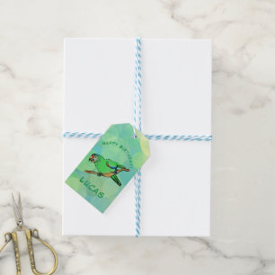 Happy Birthday parrot Cadeaulabel