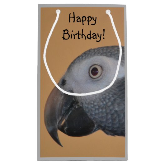 Happy Birthday Parrot Gift Bag Klein Cadeauzakje (Achterkant)