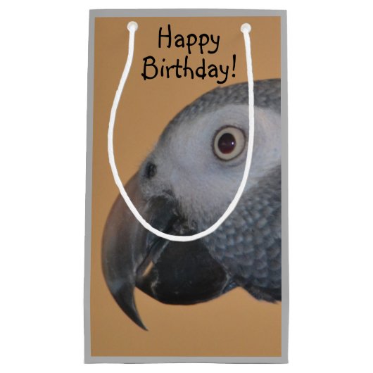 Happy Birthday Parrot Gift Bag Klein Cadeauzakje (Voorkant)