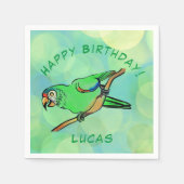 Happy Birthday parrot Napkins Servet (Voorkant)
