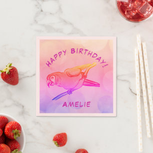 Happy Birthday parrot Napkins Servet