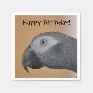 Happy Birthday Parrot Paper Napkin Servetten