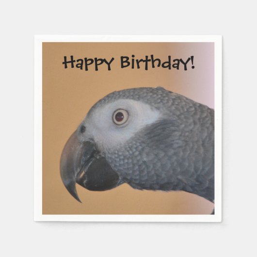 Happy Birthday Parrot Paper Napkin Servetten (Voorkant)
