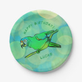 Happy Birthday parrot Papieren Bordje (Voorkant)