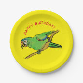 Happy Birthday parrot Papieren Bordje (Voorkant)