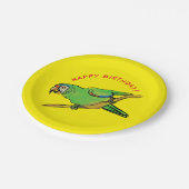 Happy Birthday parrot Papieren Bordje (Gekanteld)