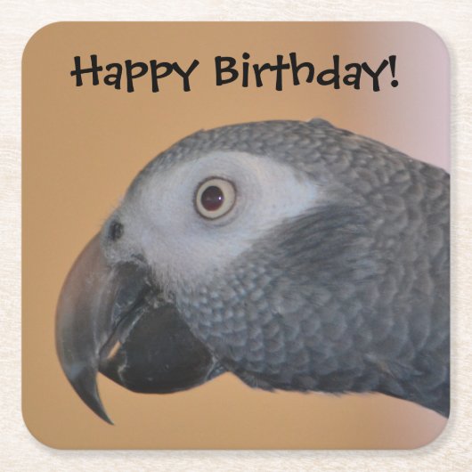 Happy Birthday Parrot Party Onderzetters (Voorkant)