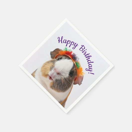 Happy Birthday - Party Animal Guinea Pig #2 Servet (Hoek)