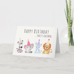 Happy Birthday Party Animal Oerwoud Animals Petten Kaart