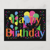 Happy Birthday Party-ballonnen Briefkaart (Voorkant)