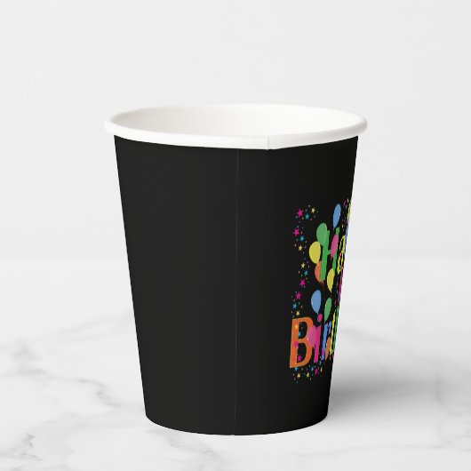 Happy Birthday Party-ballonnen Papieren Bekers (Rechts)