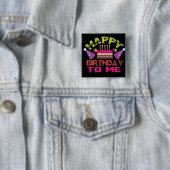Happy Birthday Party-ballonnen Vierkante Button 5,1 Cm (In situ)