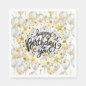 Happy Birthday Party Balloons Napkins Servet (Voorkant)