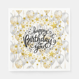 Happy Birthday Party Balloons Napkins Servet