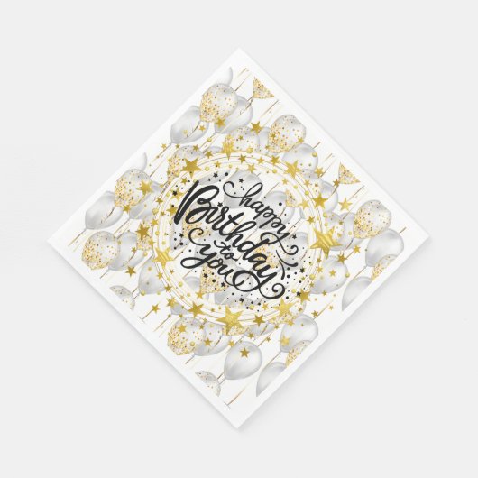 Happy Birthday Party Balloons Napkins Servet (Hoek)