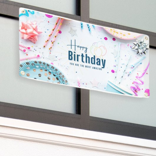 Happy Birthday Party Banner (Buitenkant Gebouw)
