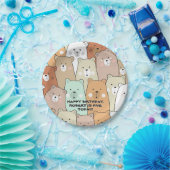 Happy Birthday Party Beren Papieren Bordje (Feest)