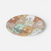 Happy Birthday Party Beren Papieren Bordje (Gekanteld)