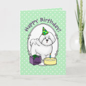 Happy Birthday Party Bichon Frise Dog - Cute Kaart (Voorkant)