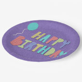 Happy Birthday Party Borden Papieren Bordje (Gekanteld)