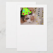 Happy Birthday Party Calico Cat Briefpapier (Voorkant / Achterkant)