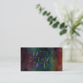 Happy Birthday Party Celebration Invitation Visitekaartje (Staand voorkant)