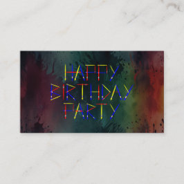 Happy Birthday Party Celebration Invitation Visitekaartje