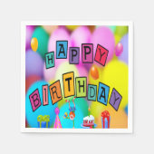 Happy Birthday Party Cocktail Napkins Servet (Voorkant)
