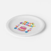 Happy Birthday Party Confetti papieren Borden Papieren Bordje (Gekanteld)