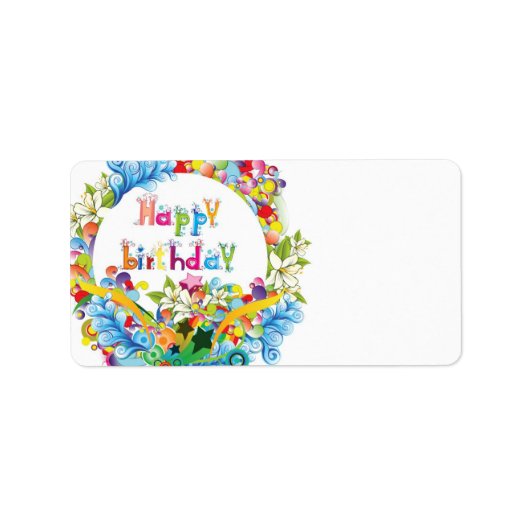Happy Birthday Party Etiket (Voorkant)