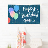 Happy Birthday Party Girly Blue Spandoek (Insitu)