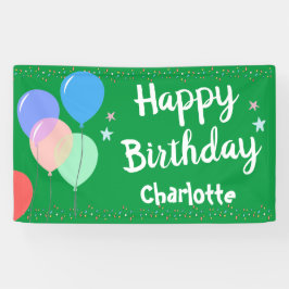 Happy Birthday Party Girly Green Spandoek