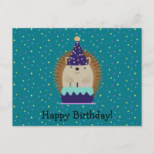 Happy Birthday Party Hedgehog Briefkaart