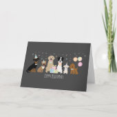 Happy Birthday Party-honden Kaart (Voorkant)