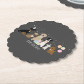 Happy Birthday Party-honden Kartonnen Onderzetters (Gekanteld)