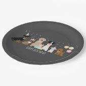 Happy Birthday Party-honden Papieren Bordje (Gekanteld)