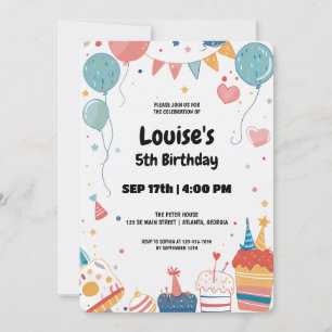 Happy Birthday Party Invitation Kaart
