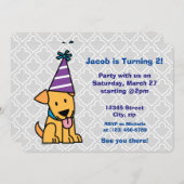 Happy Birthday Party Lab puppy Kaart (Voorkant / Achterkant)