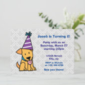 Happy Birthday Party Lab puppy Kaart (Staand voorkant)