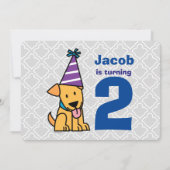 Happy Birthday Party Lab puppy Kaart (Achterkant)