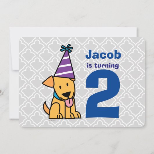 Happy Birthday Party Lab puppy Kaart (Achterkant)