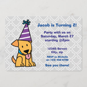 Happy Birthday Party Lab puppy Kaart