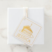 Happy Birthday Party Layer Cake Slice Candle Bedankjes Labels (Met doos)